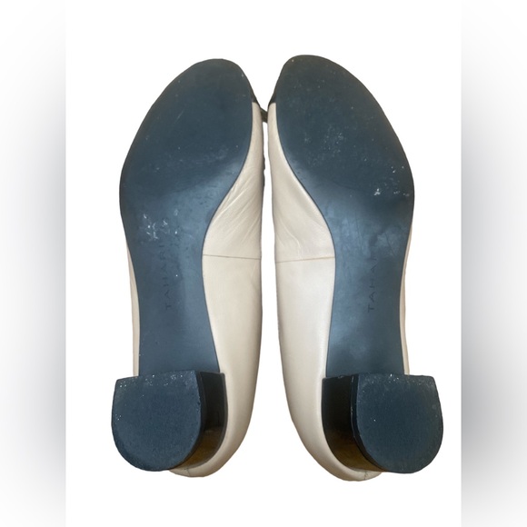 Tahari shoes ballet style womens low block heel black cream bow size 9 m - Picture 7 of 8